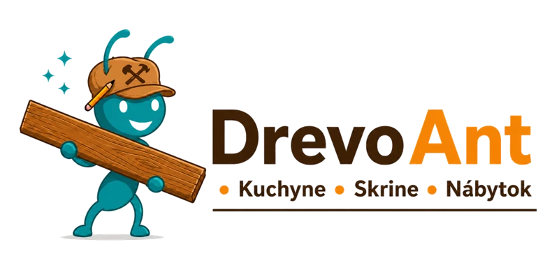 Oficiálne logo firmy DrevoAnt — výroba kuchýň, vstavaných skríň a nábytku na mieru, Šaľa.